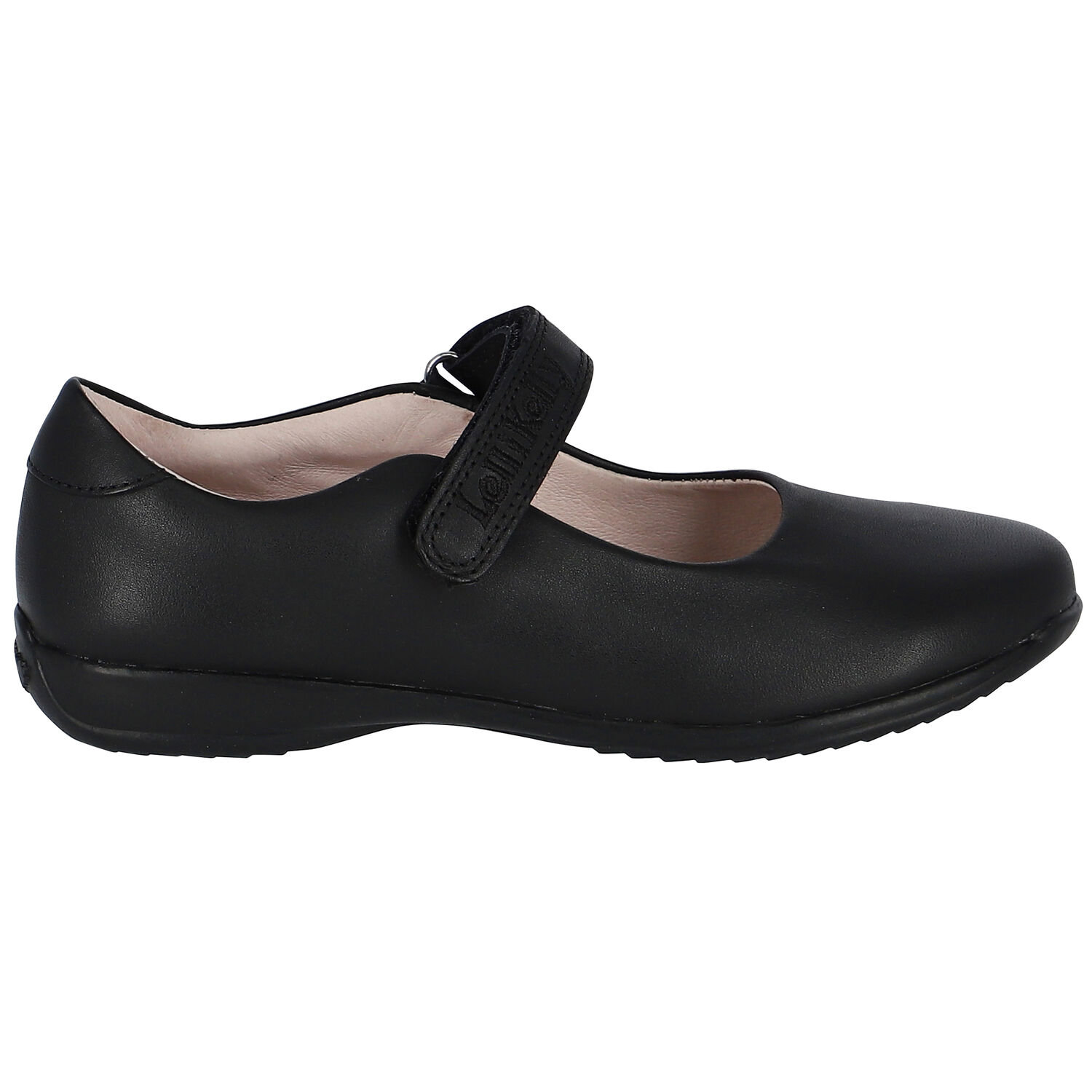 Girls Black Logo Leather Shoes, 1, hi-res image number null