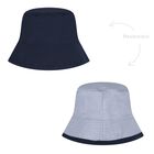 Baby Boys Blue & Navy Blue Logo Reversible Hat, 1, hi-res