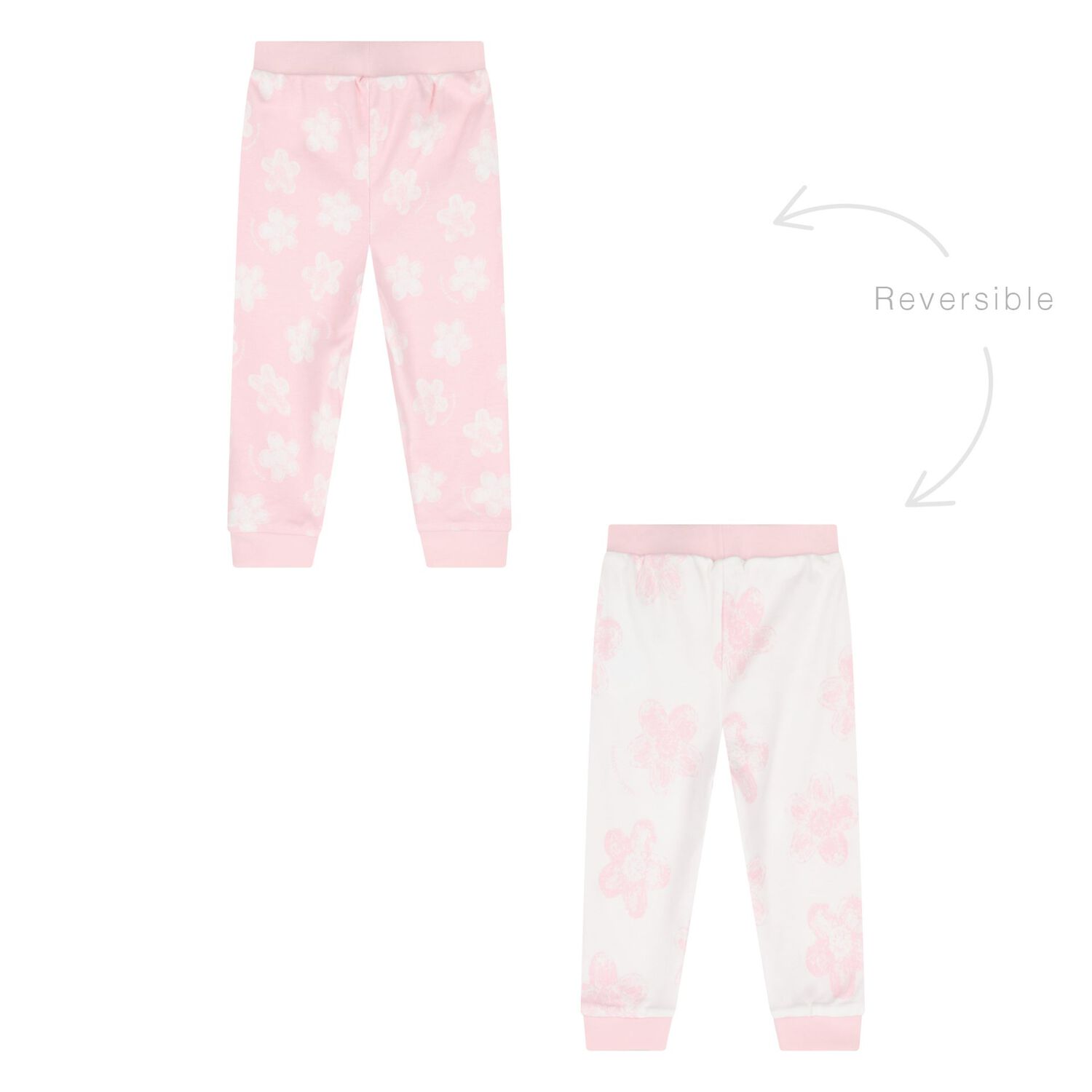 Younger Girls Reversible Pink & White Tracksuit Set, 1, hi-res