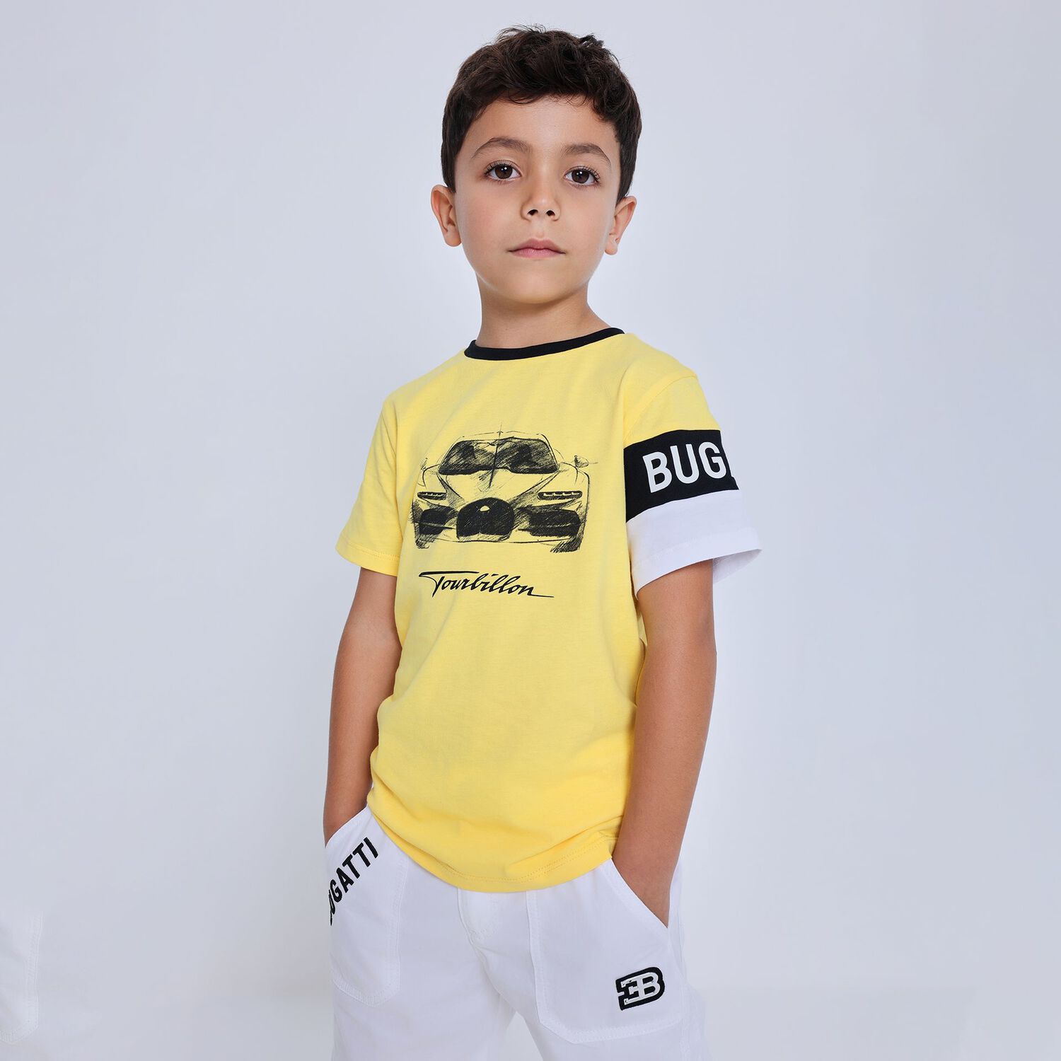 Boys Yellow Logo T-Shirts, 2, hi-res