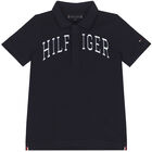 Boys Navy Logo Polo Shirt, 1, hi-res