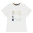 Younger Boys White Logo T-Shirt, 1, hi-res