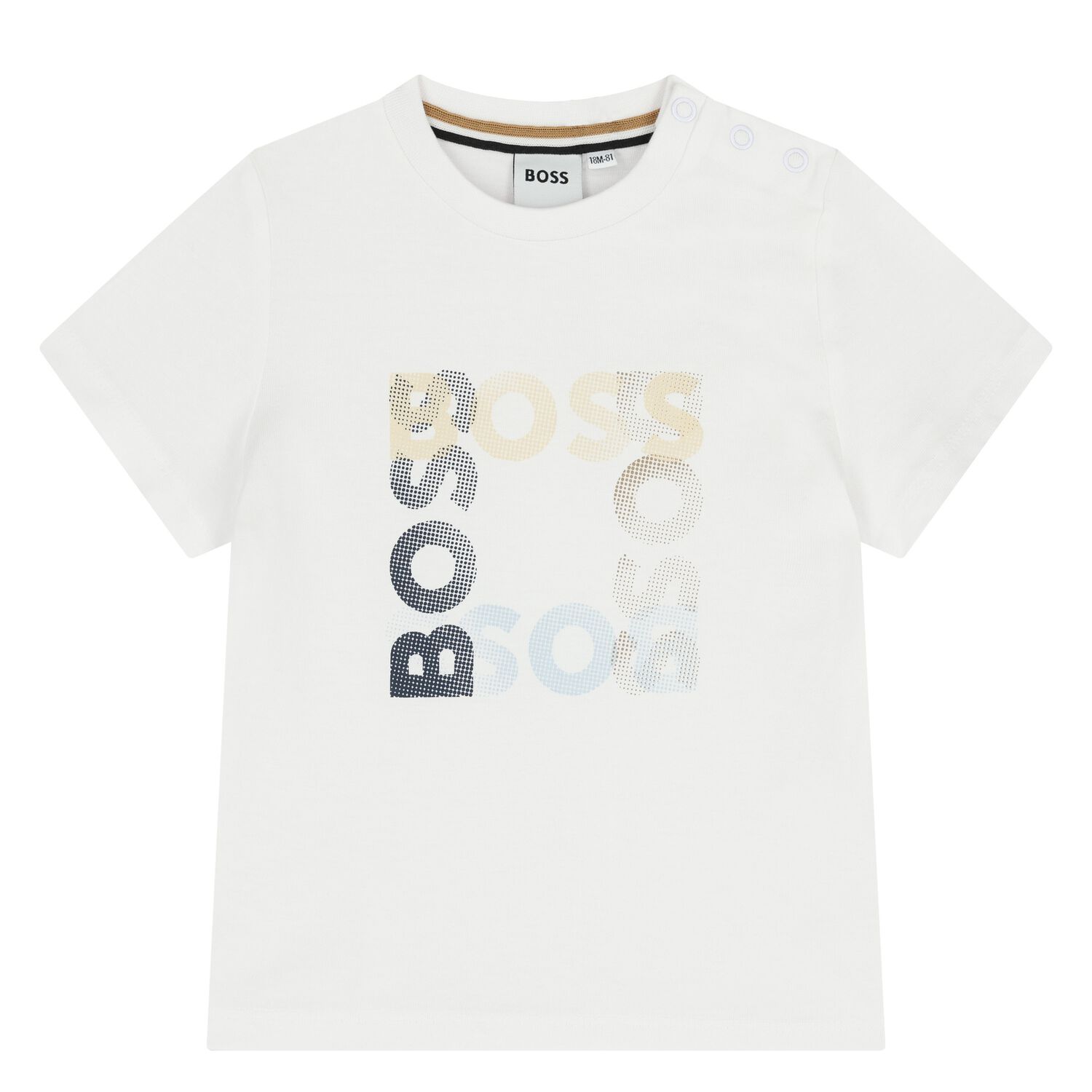 Younger Boys White Logo T-Shirt, 1, hi-res