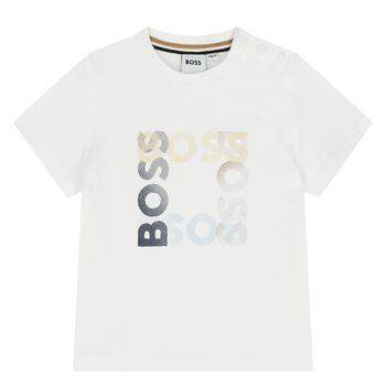 Younger Boys White Logo T-Shirt