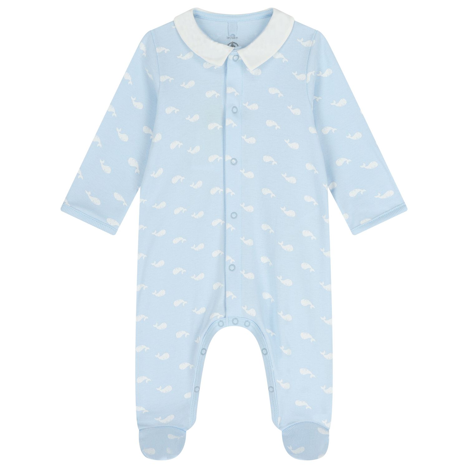 Baby Boys Blue Whale Babygrow, 1, hi-res