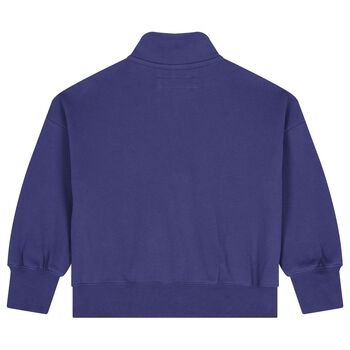 سويت شيرت بنات بالشعار باللون البنفسجي