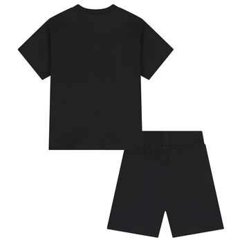 Boys Black Logo Shorts Set