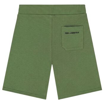 Boys Green Logo Shorts