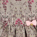 Girls Beige Jacquard Dress, 1, hi-res