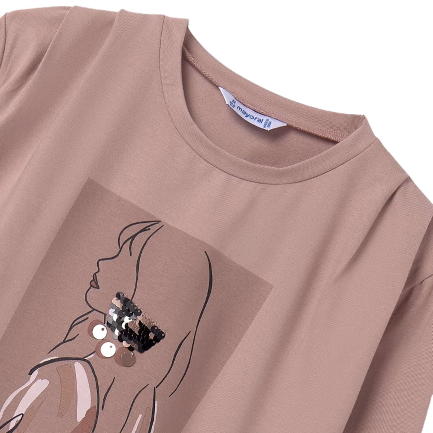 Girls Pink Sequins Long Sleeve Top, 1, hi-res image number null