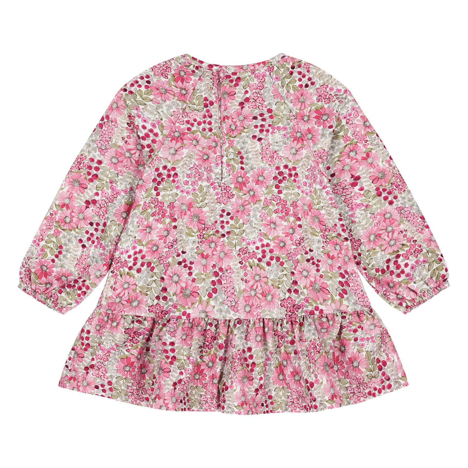 Younger Girls Pink Floral Dress, 1, hi-res