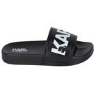 Boys Black Logo Sliders, 1, hi-res