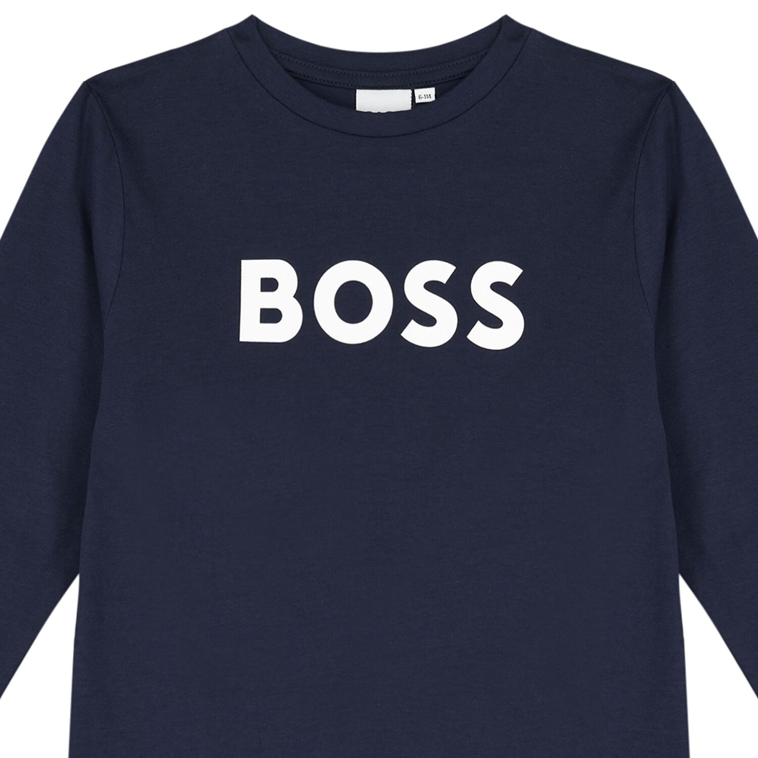 Boys Navy Blue Logo Long Sleeve Top, 3, hi-res image number null