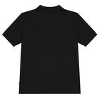 Boys Black Logo Polo Shirt, 1, hi-res