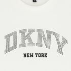Girls White Embellished Logo T-Shirt, 1, hi-res