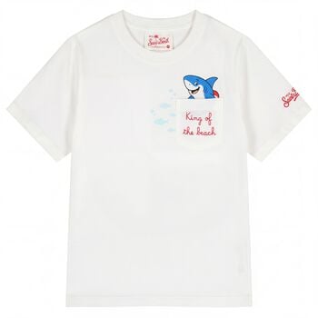 Boys White Shark T-Shirt