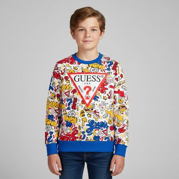 Boys White Logo Sweatshirt