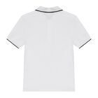 Younger Boys White Logo Polo Shirt, 2, hi-res