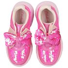 Girls Pink Sequins Trainers, 1, hi-res