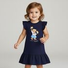 Baby Girls Navy Blue Polo Bear Dress Set, 1, hi-res