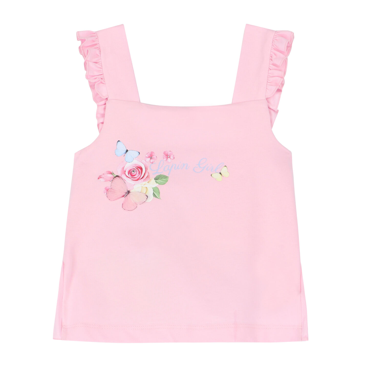 Girls Pink Floral Shorts Set, 1, hi-res