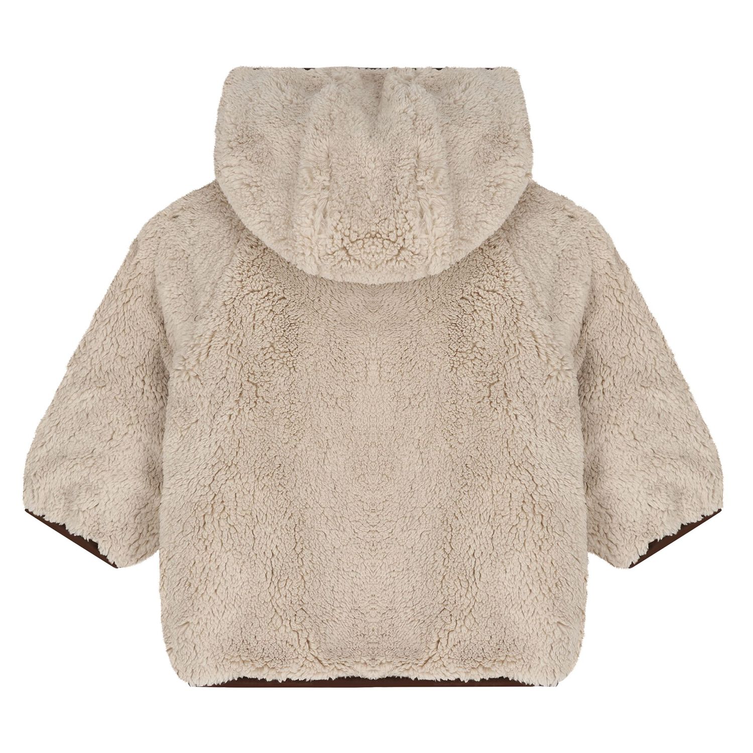 Younger Boys Beige Sherpa Reversible Jacket, 1, hi-res