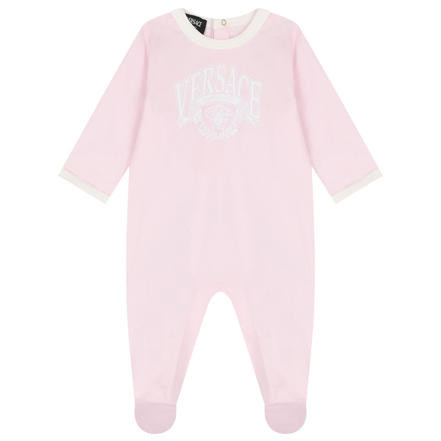 Baby Girls Pink Medusa Logo Babygrow, 1, hi-res