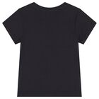 Girls Black Logo T-Shirt, 1, hi-res