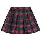 Girls Red & Navy Blue Skirt Set, 1, hi-res