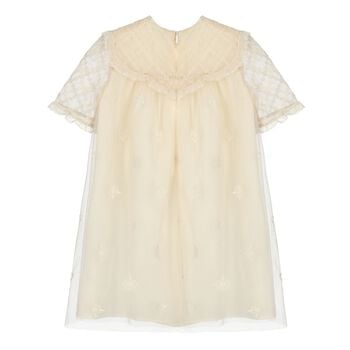 Younger Girls Ivory Floral Dress