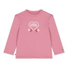 Baby Girls Pink Logo Long Sleeve Top, 1, hi-res
