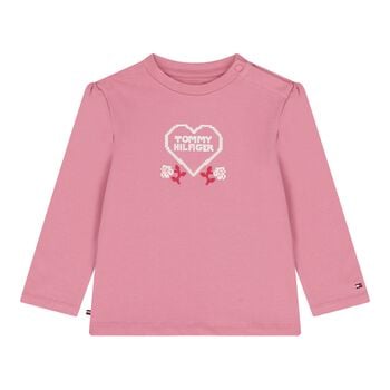 Baby Girls Pink Logo Long Sleeve Top