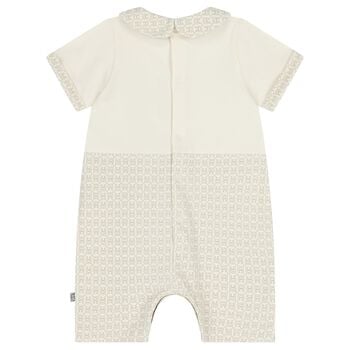 Ivory & Gold Logo Romper