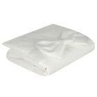 Baby Girls White Satin Bow Blanket, 1, hi-res