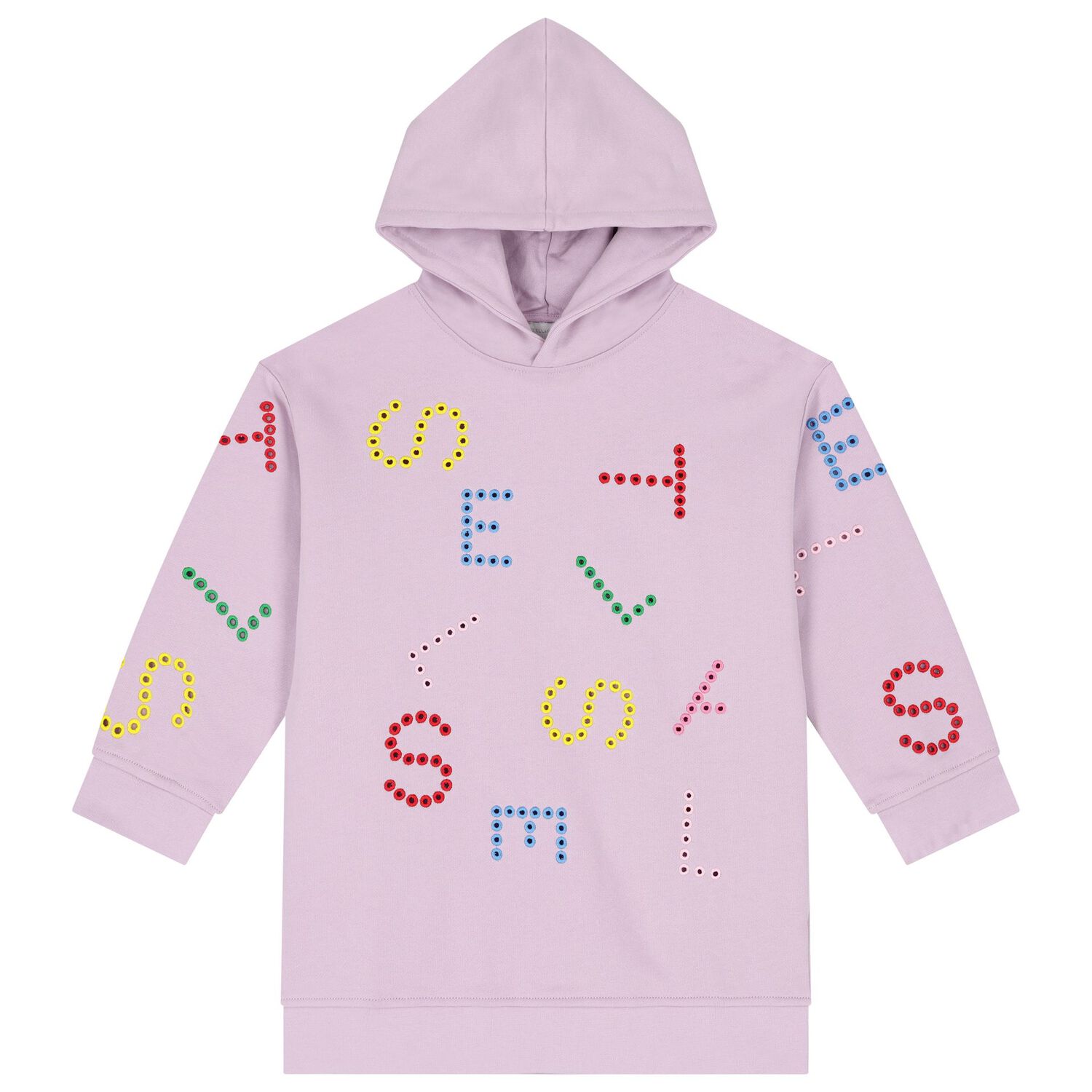 فستان بنات هودي  بالشعار باللون بنفسجي , 1, hi-res