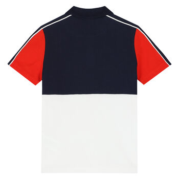 Boys Red, White & Black Logo Polo Shirt