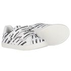 Boys White Logo Trainers, 1, hi-res