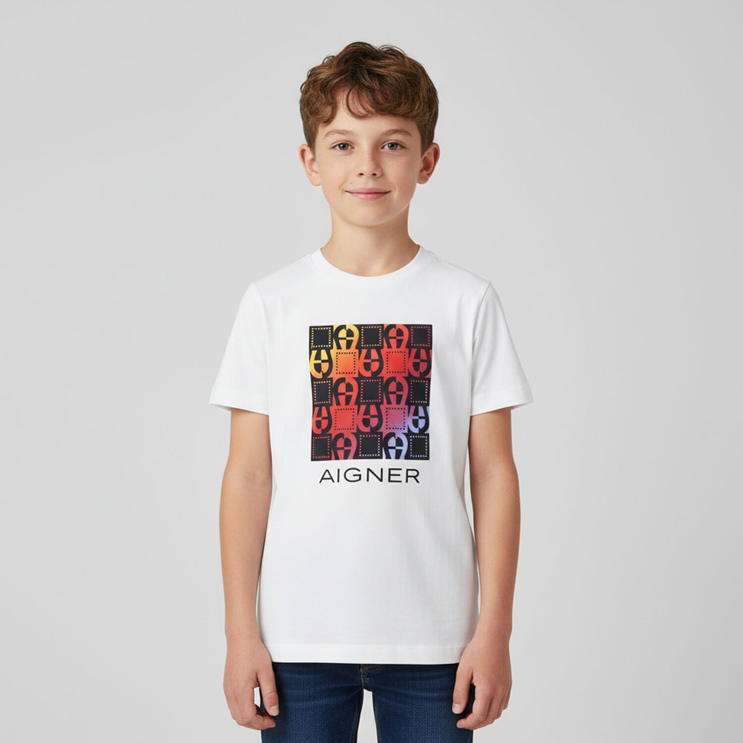 Boys White Logo T-Shirt, 1, hi-res image number null