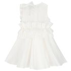 Girls White Ruffle Dress, 2, hi-res