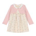 Baby Girls Pink & Beige Embroidered Dress, 1, hi-res