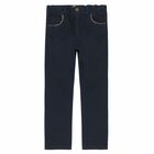 Boys Navy Blue Trousers, 1, hi-res