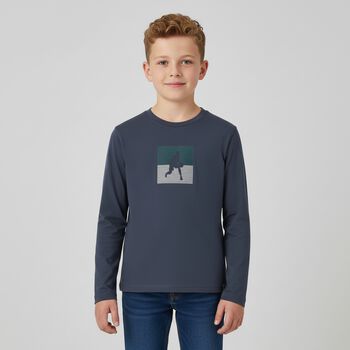 Boys Grey Long Sleeve Top