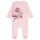 Baby Girls Pink Flower Babygrow, 1, hi-res