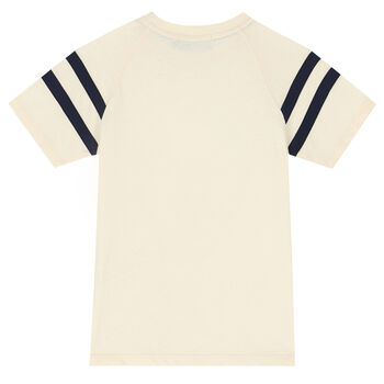 Boys Beige Cotton Logo T-Shirt
