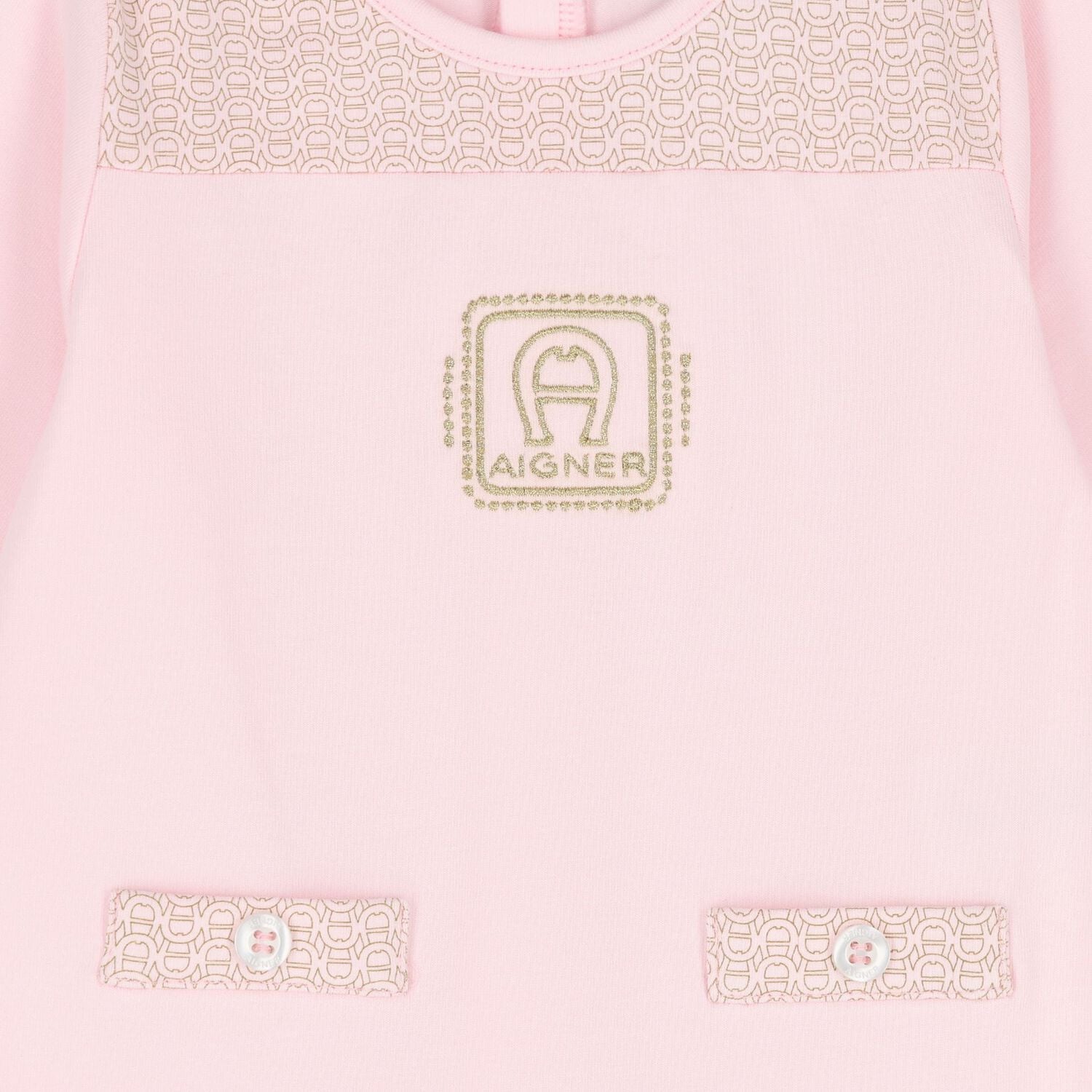 Baby Girls Pink & Gold Logo Babygrow Gift Set , 3, hi-res