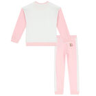 Girls White & Pink Logo Tracksuit, 1, hi-res