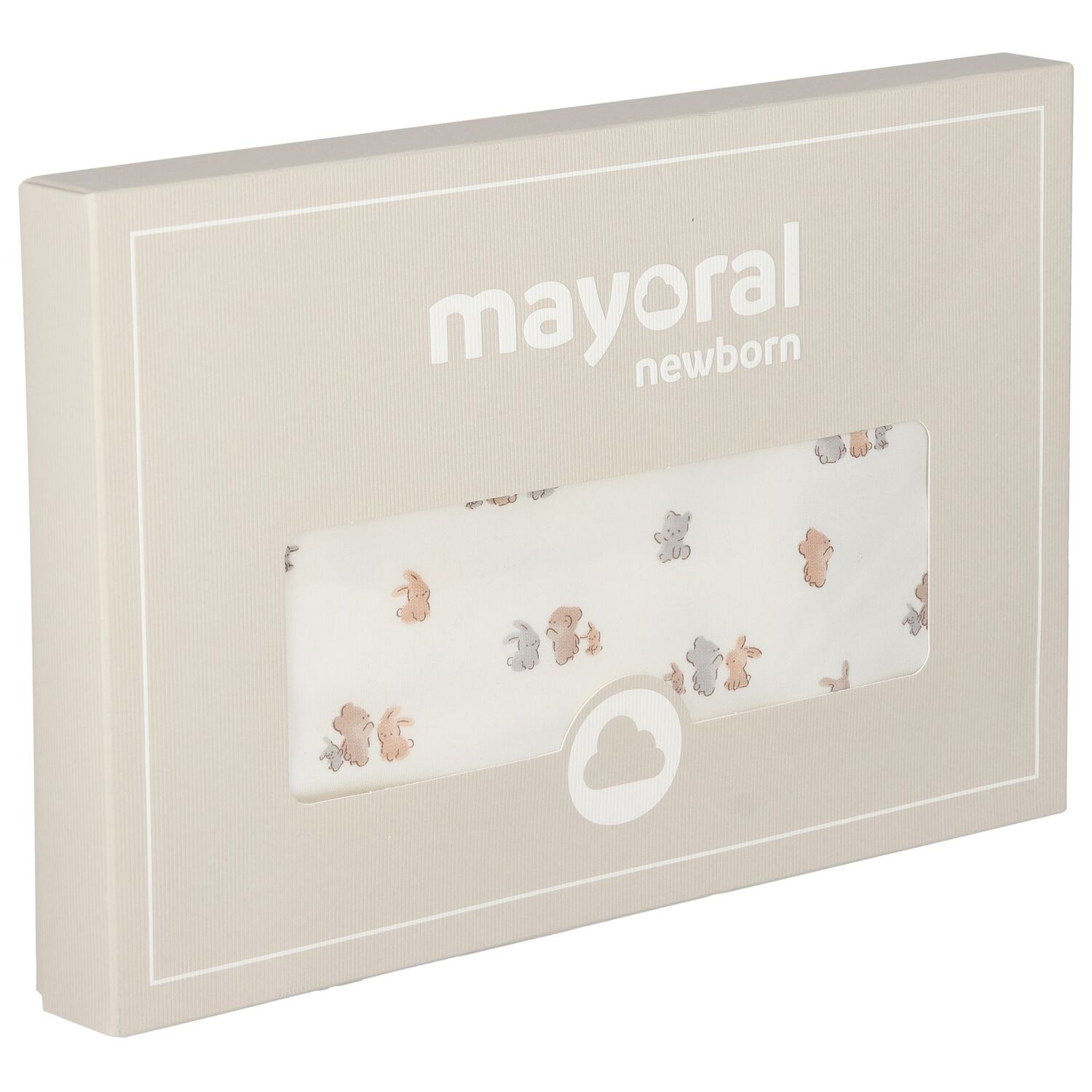 بطانية أطفال بطبعة دب وأرنب باللون العاجى, 1, hi-res