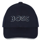 Boys Navy Logo Cap, 1, hi-res
