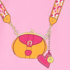 فستان بنات بالشعار وطبعة حقيبة باللون الوردى, 2, hi-res