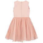 Girls Pink Tulle Bow Dress, 2, hi-res